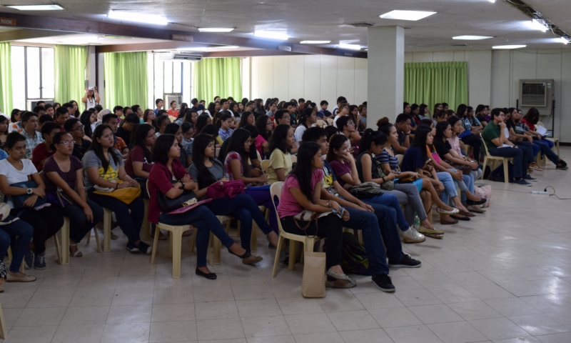 Graduating students attend the whole-day pre-employment seminar on 14 June 2016 at the Makiling Hall, SU Building.