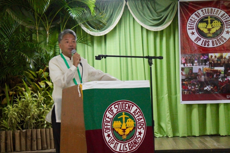 Atty. Filemon Nolasco, the first UPLB USC chair, recounts the significance of OSA in the formation of the student council during OSA's 55th anniversary celebration held on 24 June 2015 at the Makiling Hall.